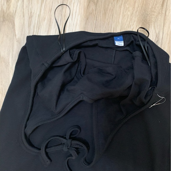 Gap Ribbed Midi Halter Dress Side Slits Shelf Bra Black XL NEW - Picture 3 of 8